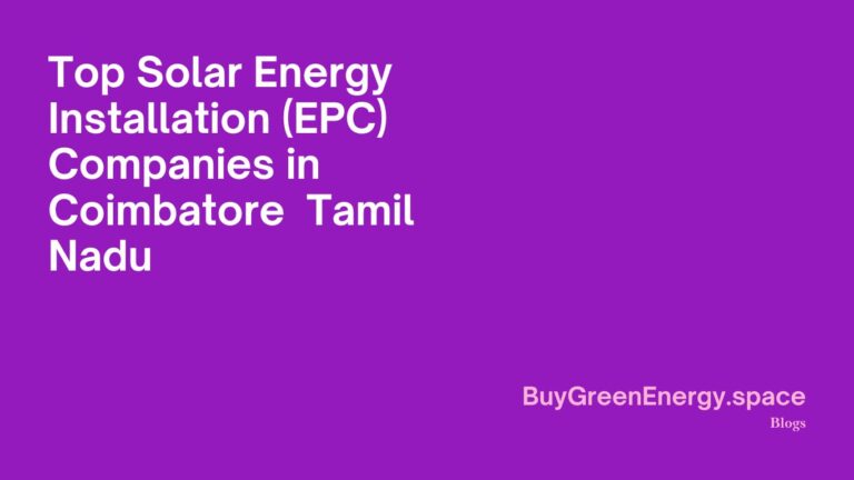 Top Solar Companies in Coimbatore Tamil Nadu